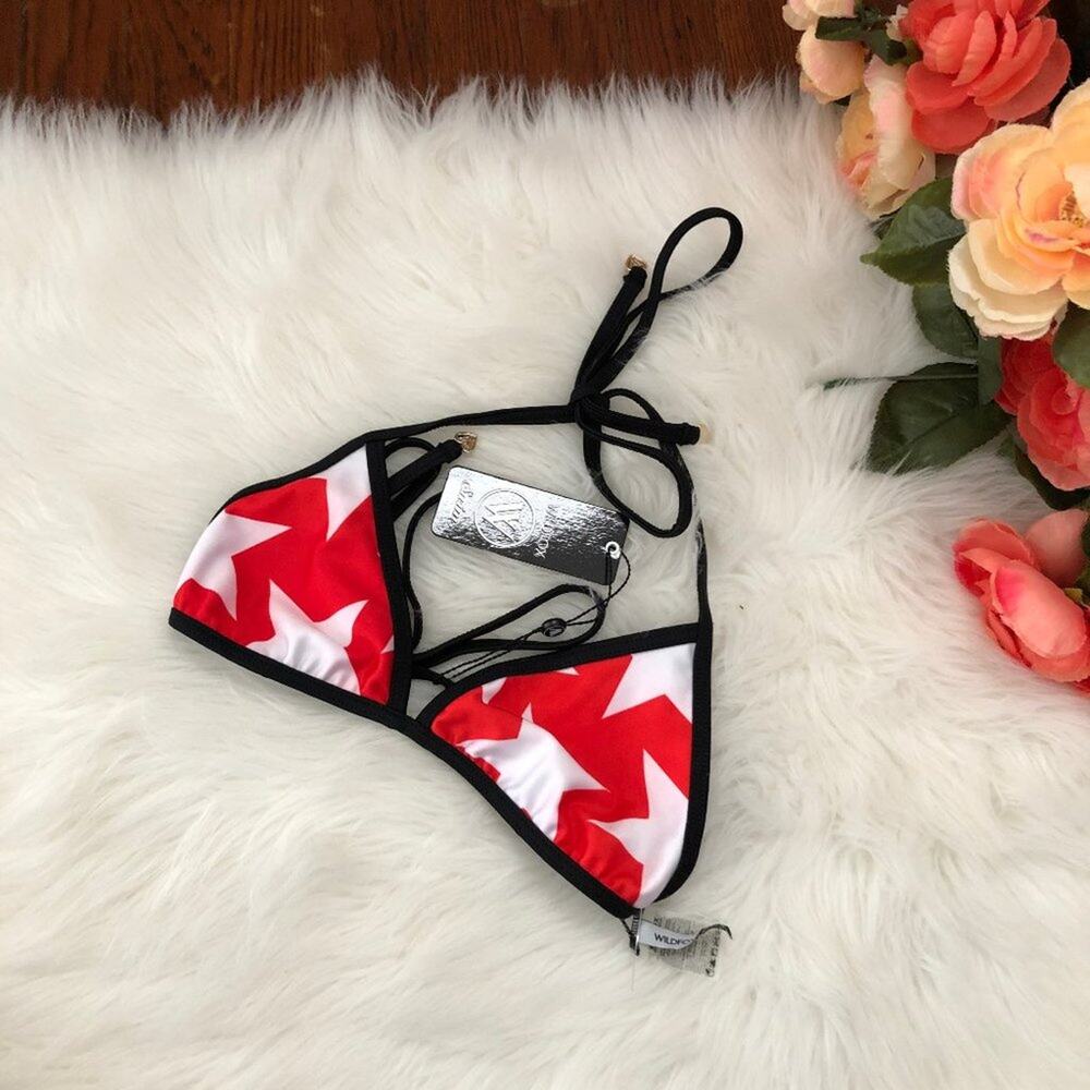 WILDFOX American Star USA String Bikini Top NWT